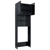 NNEVL Washing Machine Cabinet High Gloss Black 64x25.5x190 cm