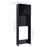 NNEVL Washing Machine Cabinet High Gloss Black 64x25.5x190 cm