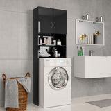 NNEVL Washing Machine Cabinet High Gloss Black 64x25.5x190 cm