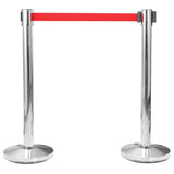 NNEVL Stanchions with Belts 4 pcs Airport Barrier Stainless Steel Silver