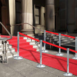 NNEVL Stanchions with Belts 4 pcs Airport Barrier Stainless Steel Silver