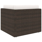 NNEVL 5 Piece Garden Lounge Set with Cushions Brown Poly Rattan