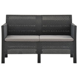 NNEVL 2-Seater Garden Sofa with Cushions Anthracite PP Rattan
