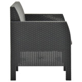 NNEVL 2-Seater Garden Sofa with Cushions Anthracite PP Rattan
