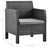 NNEVL 3 Piece Garden Lounge Set with Cushions PP Rattan Anthracite