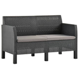 NNEVL 4 Piece Garden Lounge Set with Cushions PP Rattan Anthracite