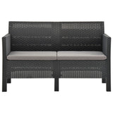 NNEVL 4 Piece Garden Lounge Set with Cushions PP Rattan Anthracite