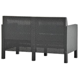 NNEVL 4 Piece Garden Lounge Set with Cushions PP Rattan Anthracite
