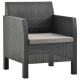 NNEVL 4 Piece Garden Lounge Set with Cushions PP Rattan Anthracite