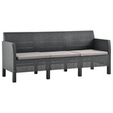 NNEVL 4 Piece Garden Lounge Set with Cushions PP Rattan Anthracite