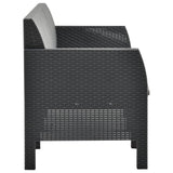NNEVL 4 Piece Garden Lounge Set with Cushions PP Rattan Anthracite