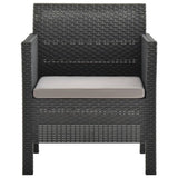NNEVL 4 Piece Garden Lounge Set with Cushions PP Rattan Anthracite
