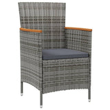 NNEVL Garden Dining Chairs 2 pcs Poly Rattan Grey