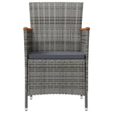 NNEVL Garden Dining Chairs 2 pcs Poly Rattan Grey
