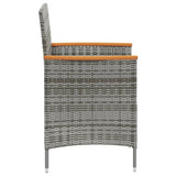 NNEVL Garden Dining Chairs 2 pcs Poly Rattan Grey
