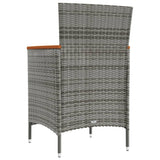 NNEVL Garden Dining Chairs 2 pcs Poly Rattan Grey