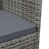 NNEVL Garden Dining Chairs 2 pcs Poly Rattan Grey