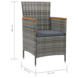NNEVL Garden Dining Chairs 2 pcs Poly Rattan Grey