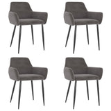 NNEVL Dining Chairs 4 pcs Dark Grey Velvet