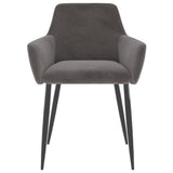 NNEVL Dining Chairs 4 pcs Dark Grey Velvet