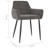 NNEVL Dining Chairs 4 pcs Dark Grey Velvet
