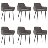 NNEVL Dining Chairs 6 pcs Dark Grey Velvet