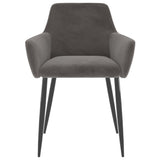 NNEVL Dining Chairs 6 pcs Dark Grey Velvet