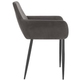 NNEVL Dining Chairs 6 pcs Dark Grey Velvet