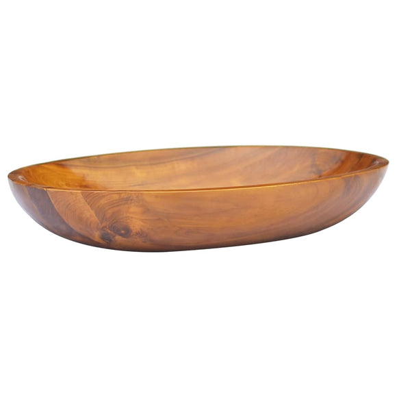 NNEVL Basin Solid Teak Wood 60x40x10 cm