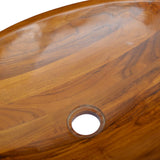 NNEVL Basin Solid Teak Wood 60x40x10 cm