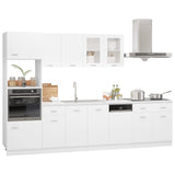 NNEVL 7 Piece Kitchen Cabinet Set White Chipboard