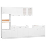 NNEVL 7 Piece Kitchen Cabinet Set White Chipboard
