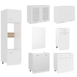 NNEVL 7 Piece Kitchen Cabinet Set White Chipboard