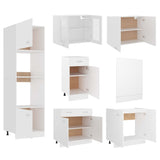 NNEVL 7 Piece Kitchen Cabinet Set White Chipboard