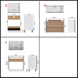 NNEVL 7 Piece Kitchen Cabinet Set Black Engineered Wood