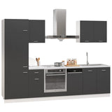 NNEVL 7 Piece Kitchen Cabinet Set Grey Engineered Wood
