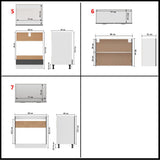 NNEVL 7 Piece Kitchen Cabinet Set Grey Engineered Wood