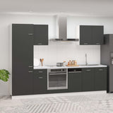 NNEVL 7 Piece Kitchen Cabinet Set Grey Engineered Wood