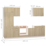 NNEVL 7 Piece Kitchen Cabinet Set Sonoma Oak Engineered Wood
