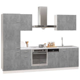 NNEVL 7 Piece Kitchen Cabinet Set Concrete Grey Engineered Wood