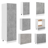 NNEVL 7 Piece Kitchen Cabinet Set Concrete Grey Engineered Wood