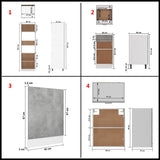 NNEVL 7 Piece Kitchen Cabinet Set Concrete Grey Engineered Wood