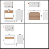 NNEVL 7 Piece Kitchen Cabinet Set High Gloss White Engineered Wood