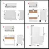 NNEVL 8 Piece Kitchen Cabinet Set High Gloss White Engineered Wood