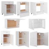 NNEVL 8 Piece Kitchen Cabinet Set White Engineered Wood