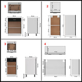 NNEVL 8 Piece Kitchen Cabinet Set Black Engineered Wood