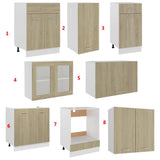 NNEVL 8 Piece Kitchen Cabinet Set Sonoma Oak Engineered Wood