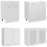 NNEVL 4 Piece Kitchen Cabinet Set White Chipboard