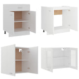 NNEVL 4 Piece Kitchen Cabinet Set White Chipboard