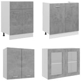 NNEVL 4 Piece Kitchen Cabinet Set Concrete Grey Engineered Wood